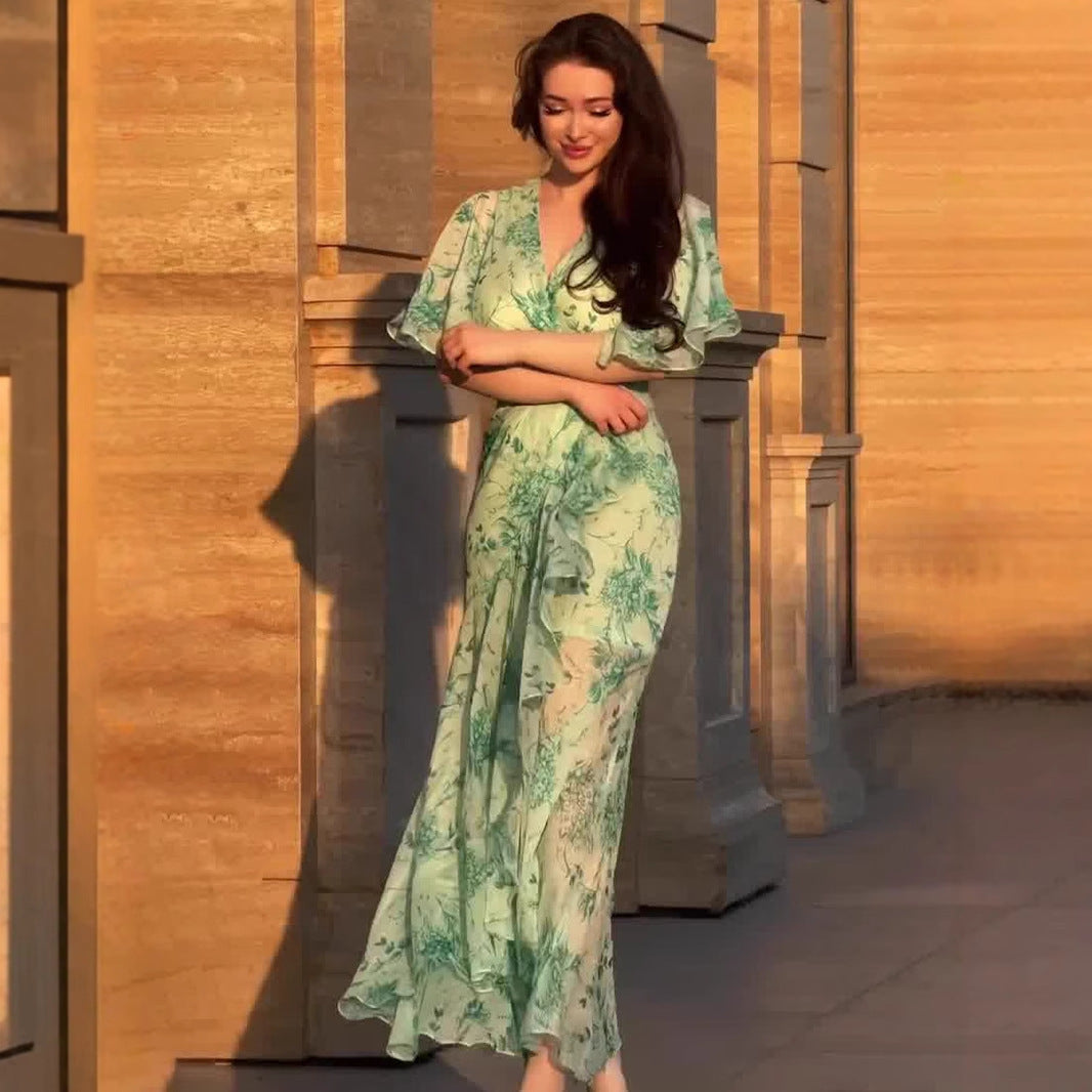 Blumenkleid Damen - Asymmetrisches Sommerkleid