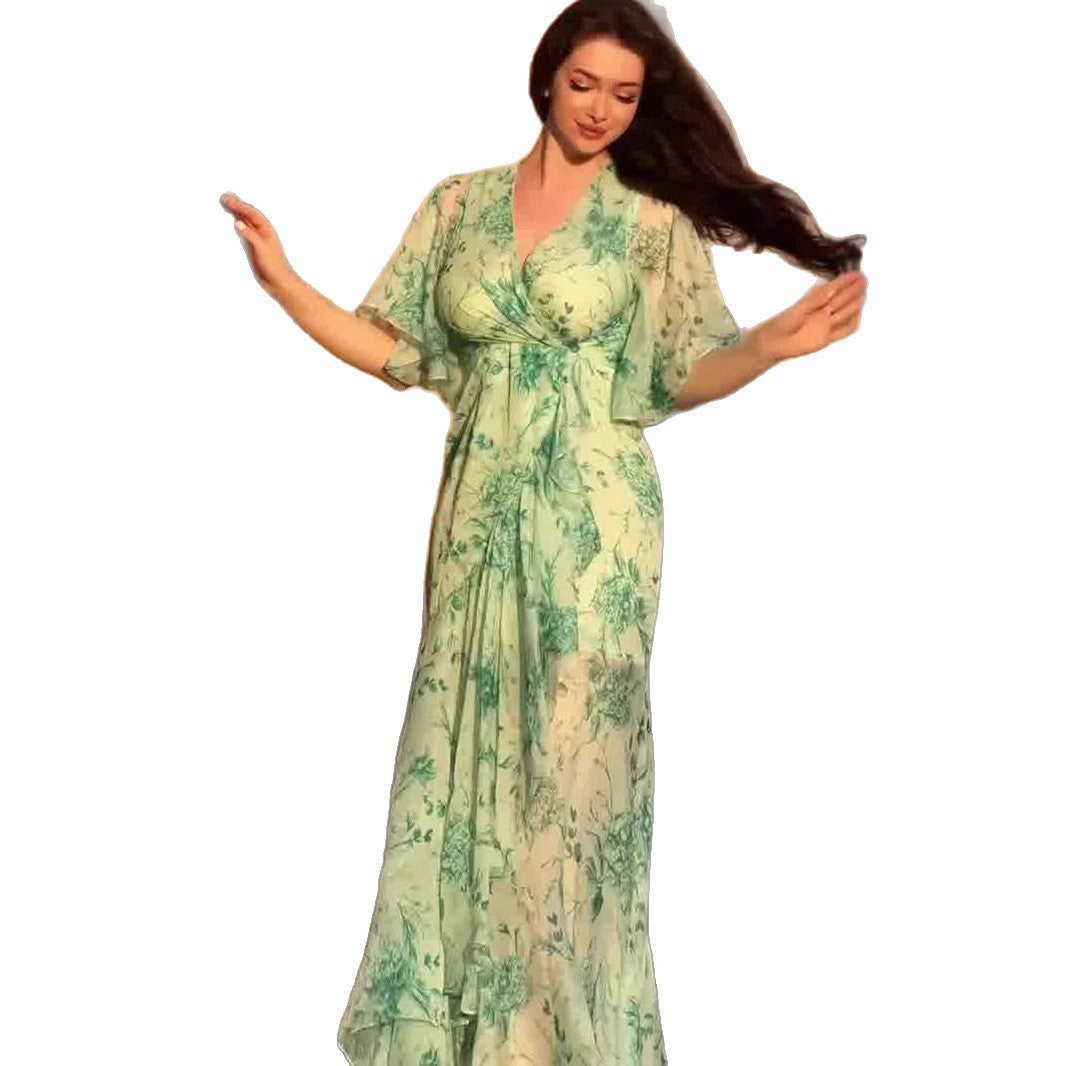Blumenkleid Damen - Asymmetrisches Sommerkleid