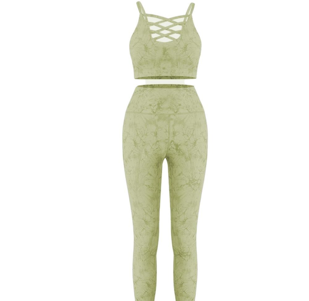 Tie Dye Yoga Set Damen - Sport BH & Leggings für aktive Frauen