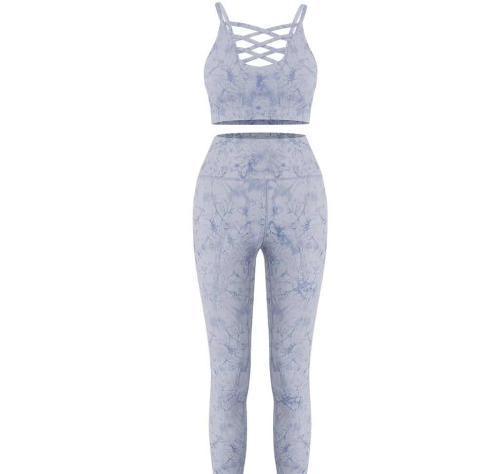 Tie Dye Yoga Set Damen - Sport BH & Leggings für aktive Frauen