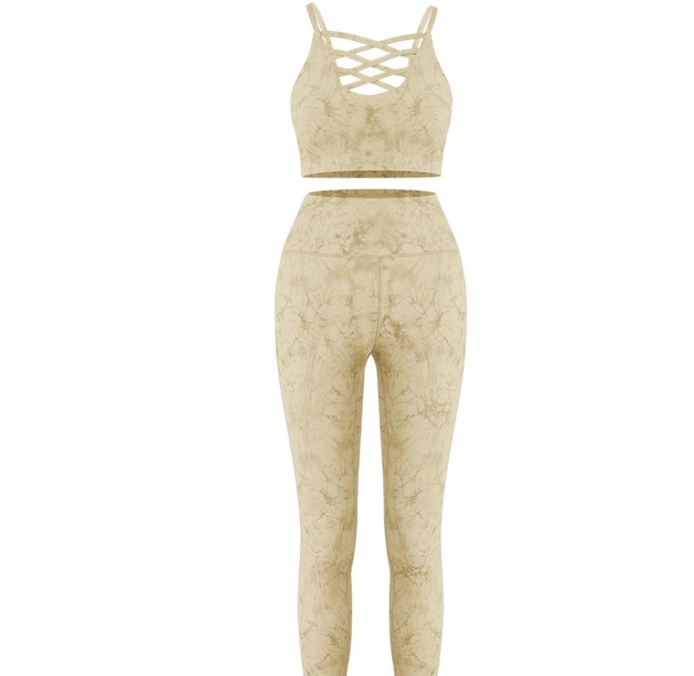 Tie Dye Yoga Set Damen - Sport BH & Leggings für aktive Frauen