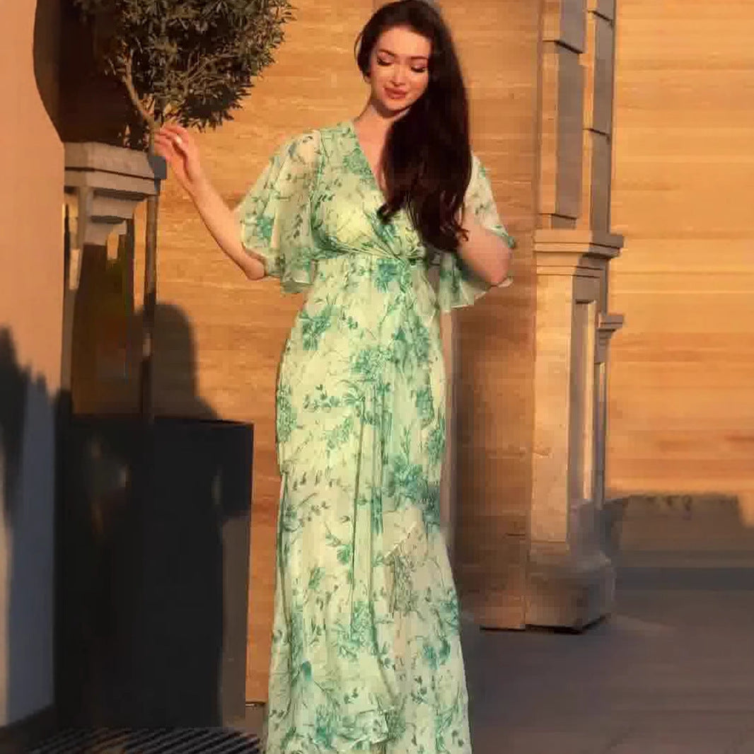 Blumenkleid Damen - Asymmetrisches Sommerkleid