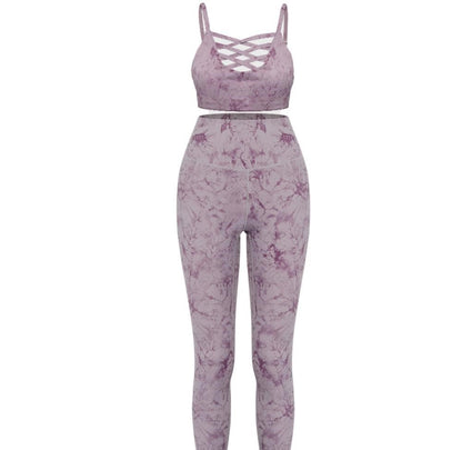 Tie Dye Yoga Set Damen - Sport BH & Leggings für aktive Frauen