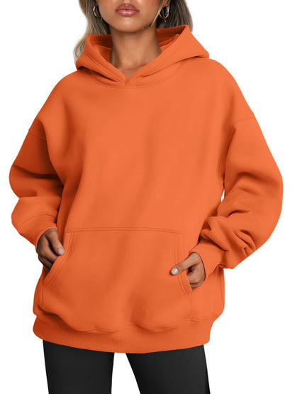 Oversized Hoodie Damen - Kuschelig Weicher Fleece Pullover mit Kängurutasche