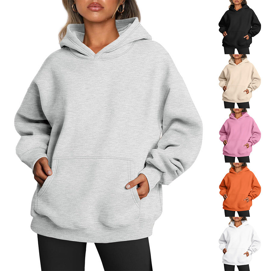 Oversized Hoodie Damen - Kuschelig Weicher Fleece Pullover mit Kängurutasche