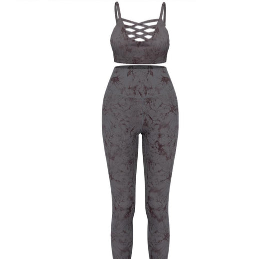 Tie Dye Yoga Set Damen - Sport BH & Leggings für aktive Frauen