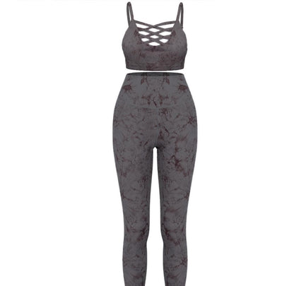 Tie Dye Yoga Set Damen - Sport BH & Leggings für aktive Frauen