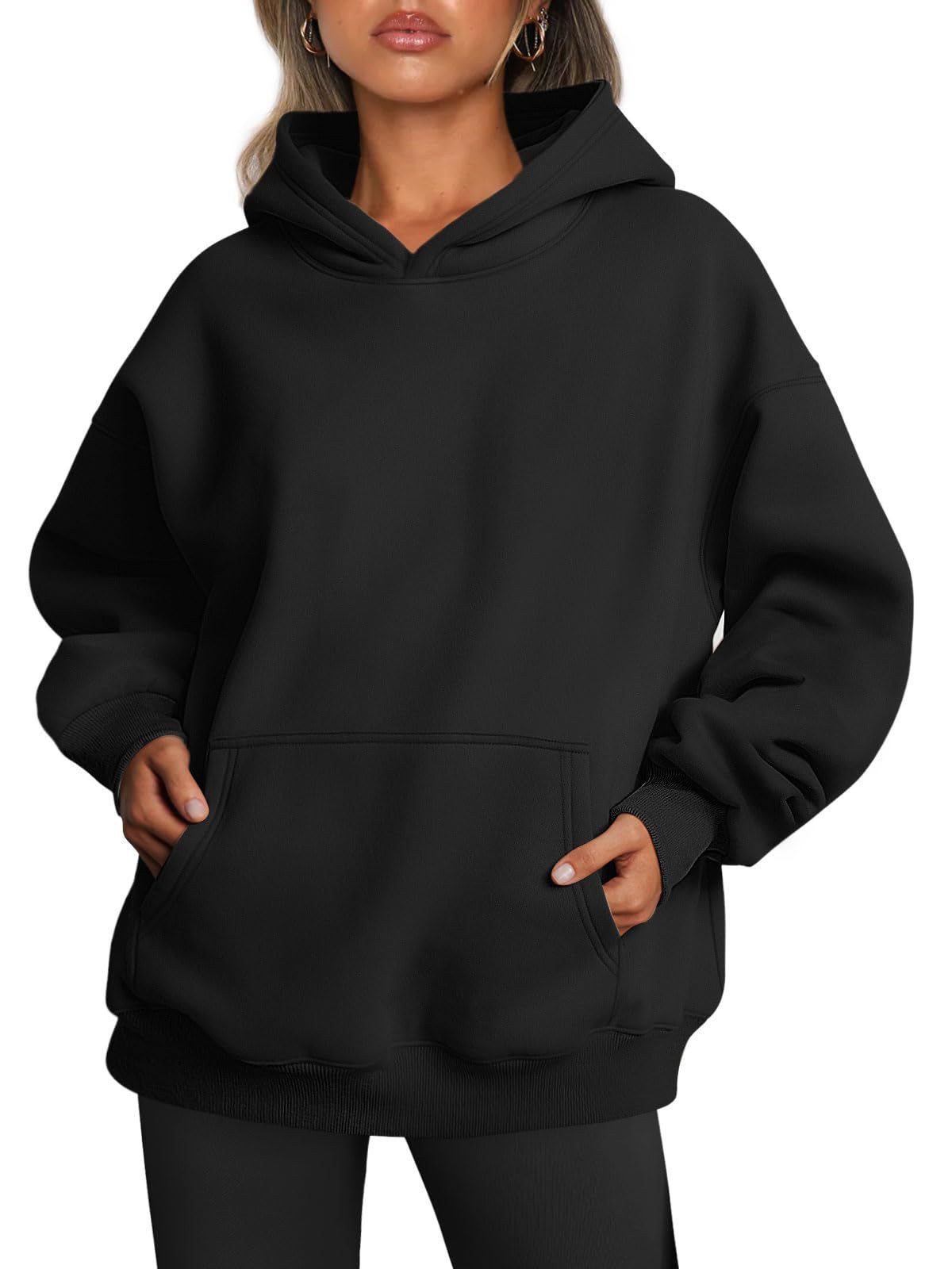 Oversized Hoodie Damen - Kuschelig Weicher Fleece Pullover mit Kängurutasche