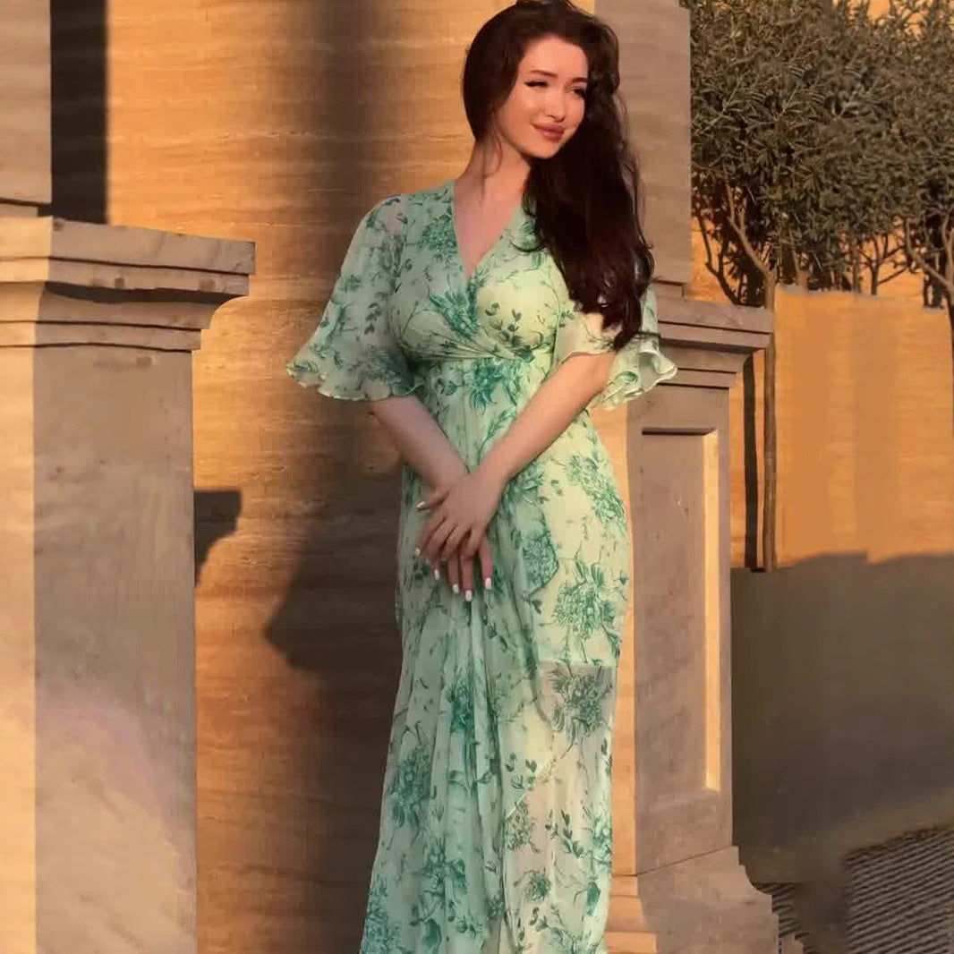 Blumenkleid Damen - Asymmetrisches Sommerkleid