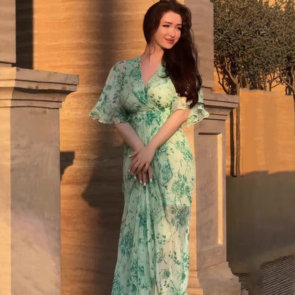 Blumenkleid Damen - Asymmetrisches Sommerkleid