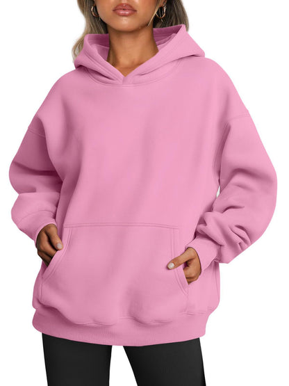 Oversized Hoodie Damen - Kuschelig Weicher Fleece Pullover mit Kängurutasche