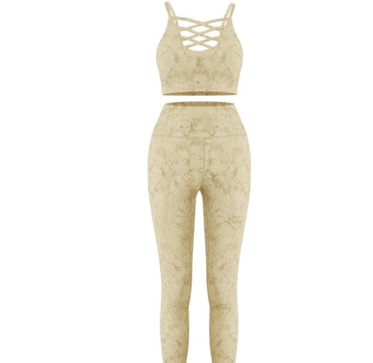 Tie Dye Yoga Set Damen - Sport BH & Leggings für aktive Frauen