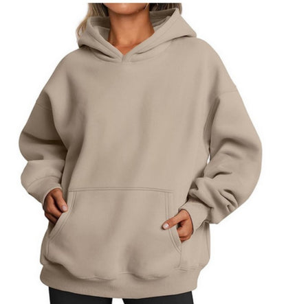Oversized Hoodie Damen - Kuschelig Weicher Fleece Pullover mit Kängurutasche