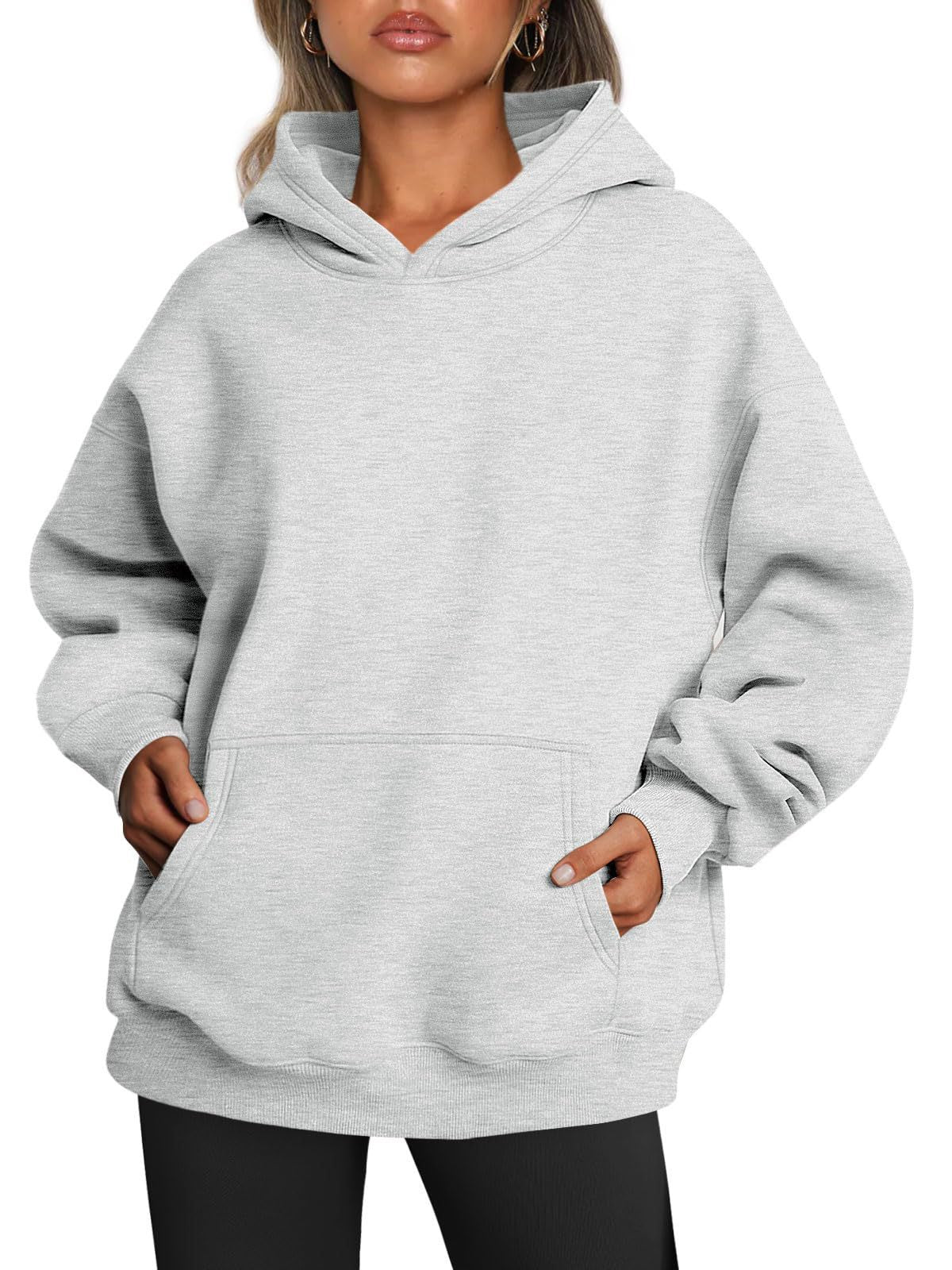 Oversized Hoodie Damen - Kuschelig Weicher Fleece Pullover mit Kängurutasche